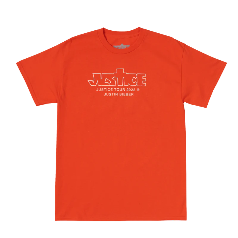 Justin Bieber Justice Tour Orange T-Shirt image 0