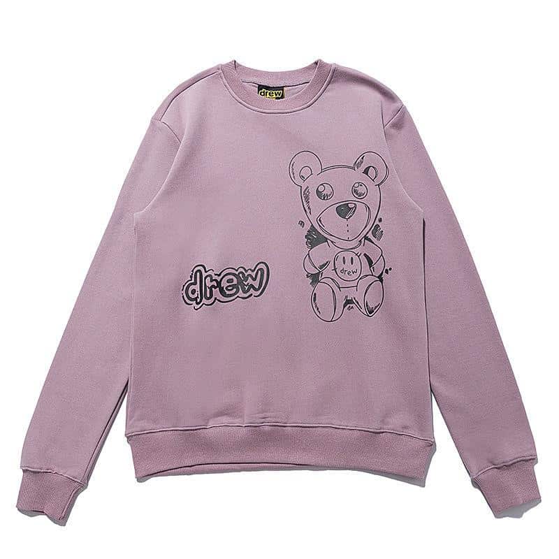 Drew House Bear Crewneck Sweatshirt Purple image 0