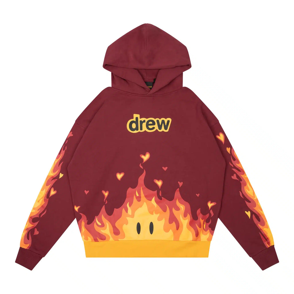 Drew House Fire Hoodie Burgundy image 0